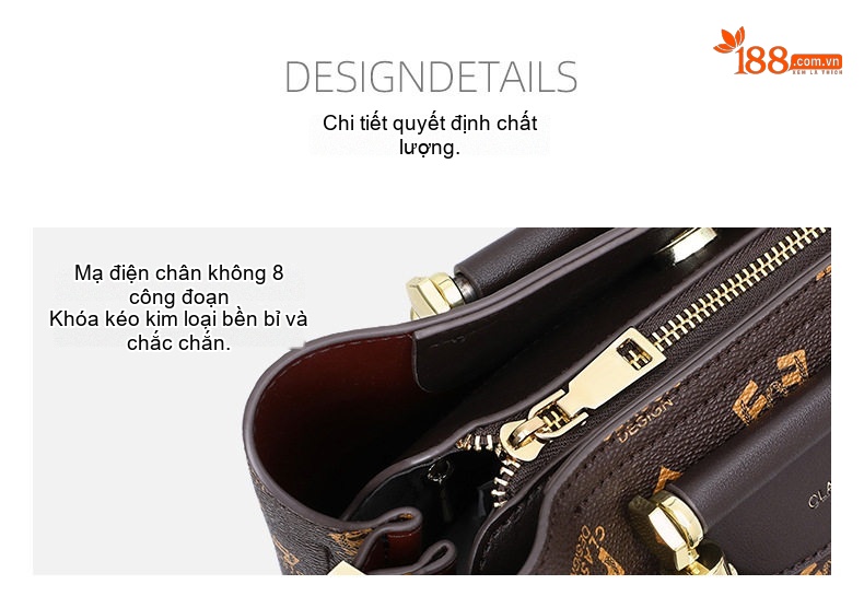 Túi Đeo Chéo Nữ Túi Xách Tay Nữ Túi Đeo Vai Nữ Sức Chứa Lớn Màu Nâu chi tiết 12