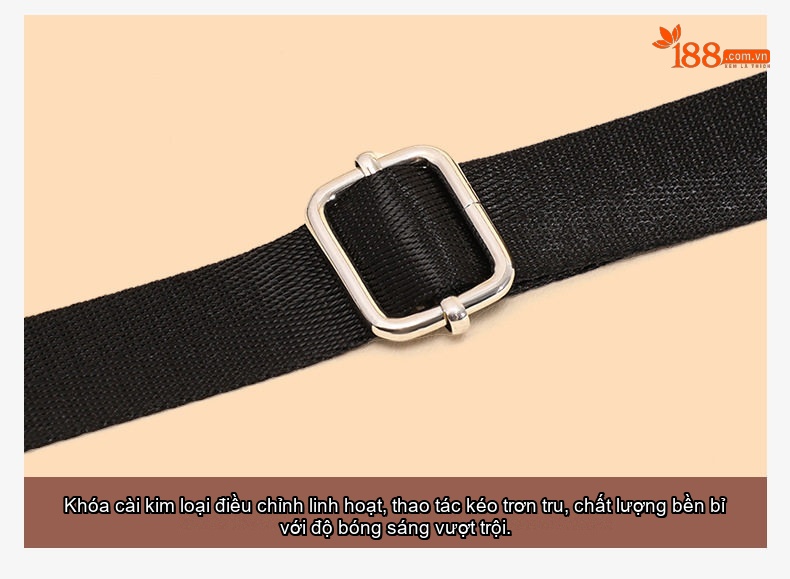 Túi Đeo Chéo Nữ Vải Canvas Dáng Túi Kẹp Nách, Túi Ngực Nhỏ Màu Đen, Be chi tiết 14