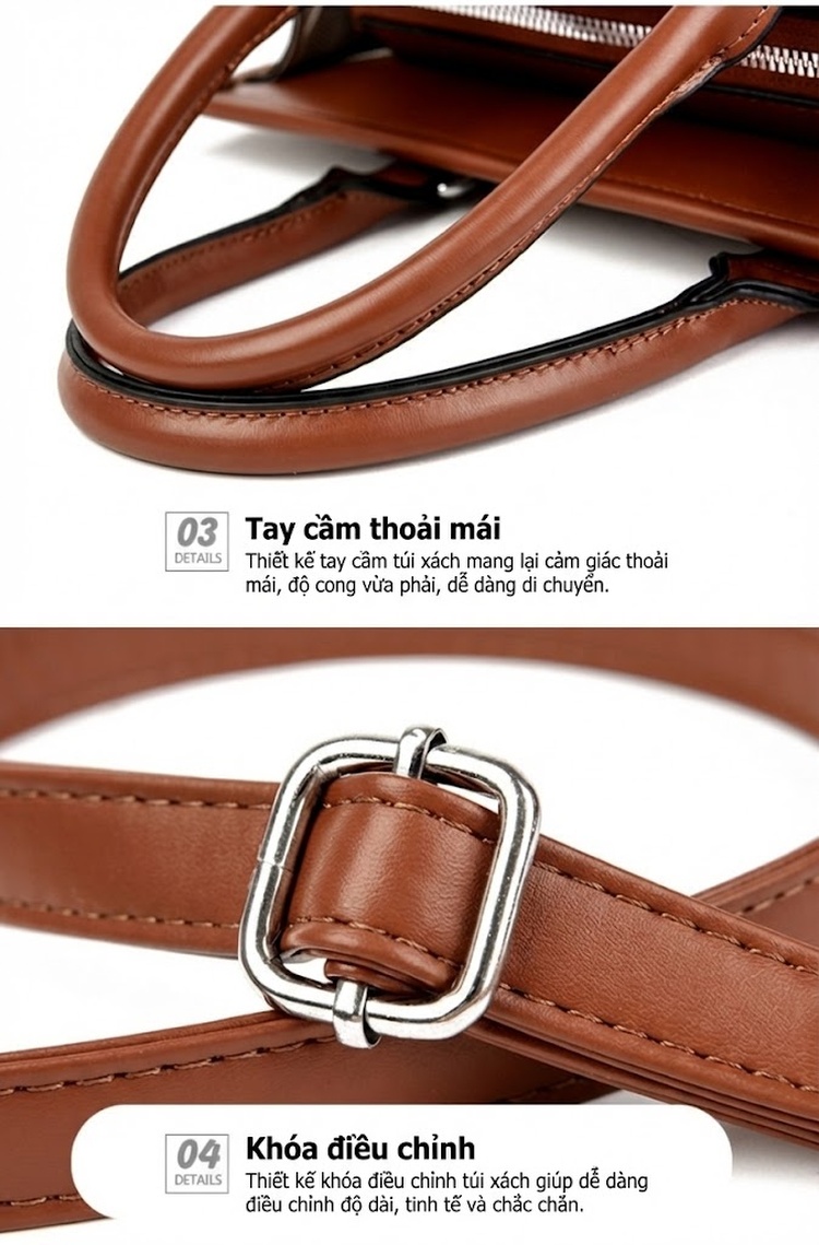 Túi Đeo Chéo Nữ Vải Dệt Kiểu Đan Thời Trang Màu Đen, Nâu, Kem chi tiết 22