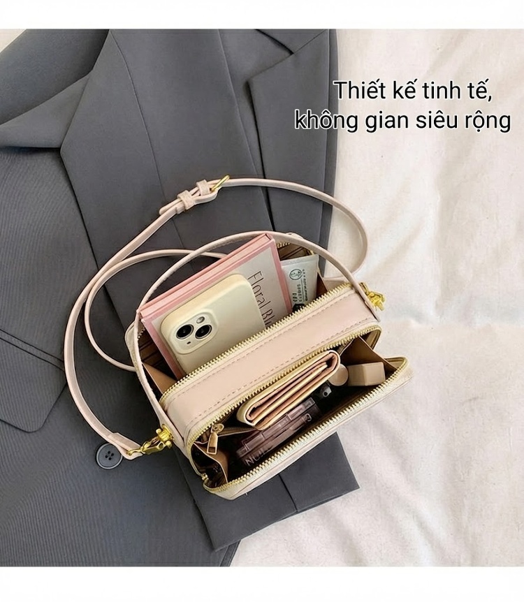 Túi Đeo Chéo Thiết Kế Cao Cấp Phong Cách Trung Hoa Thêu Tay Túi Xách Tay Thời Trang Đeo Vai Hình Hộp Nhỏ chi tiết 7