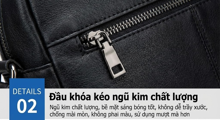 Túi Đeo Chéo/Túi Cầm Tay Nam Đa Năng Da Bò Màu Đen chi tiết 18