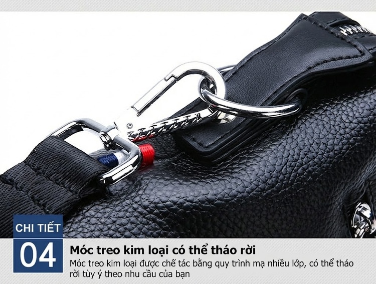 Túi Đeo Chéo/Túi Cầm Tay Nam Đa Năng Da Bò Màu Đen chi tiết 20