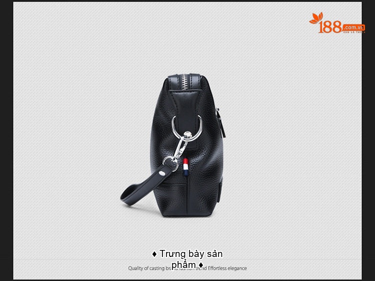 Túi Đeo Chéo/Túi Cầm Tay Nam Đa Năng Da Bò Màu Đen chi tiết 14
