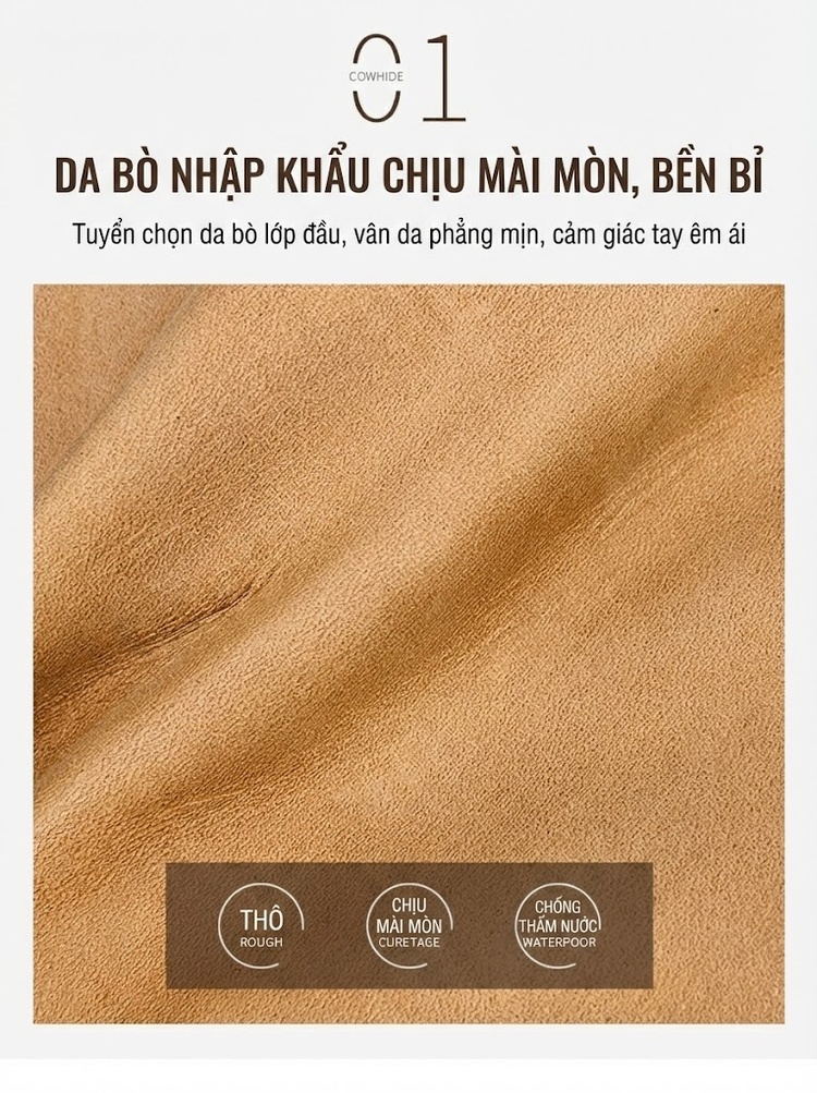 Túi Đeo Chéo/Túi Cầm Tay/Túi Đựng Mỹ Phẩm/Túi Vệ Sinh Da Bò Sáp Màu Nâu Vàng chi tiết 6