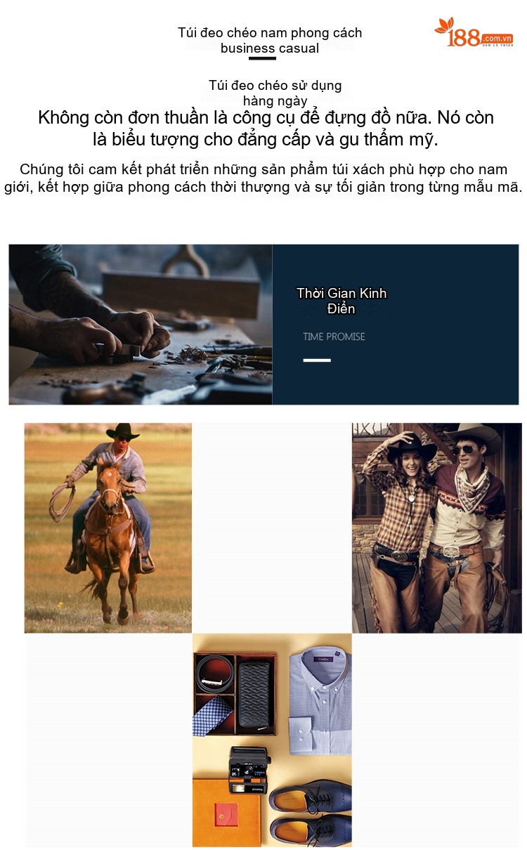 Túi Đeo Chéo/Túi Xách Tay Nam Da Bò Dáng Ngang Đựng Ipad Màu Nâu chi tiết 2