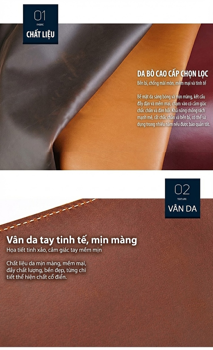 Túi Đeo Chéo/Túi Xách Tay Nam Da Bò Dáng Ngang Đựng Ipad Màu Nâu chi tiết 4
