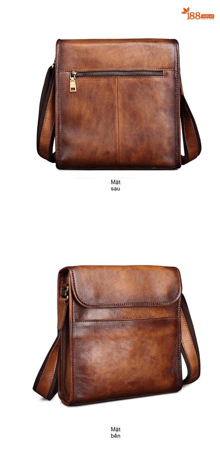 Túi Đeo Chéo/Túi Xách Tay Nam Da Bò Vintage chi tiết 6