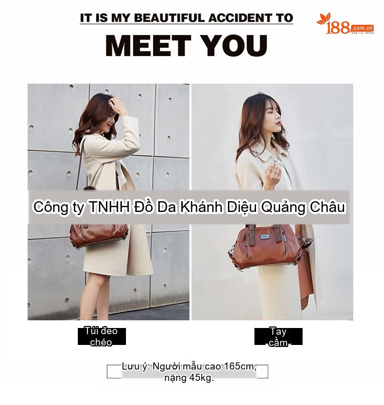 Túi Đeo Chéo/Túi Xách Tay Nữ Da Bóng Retro Phong Cách Châu Âu, Mỹ, Nhiều Ngăn Lớn Màu Nâu chi tiết 7