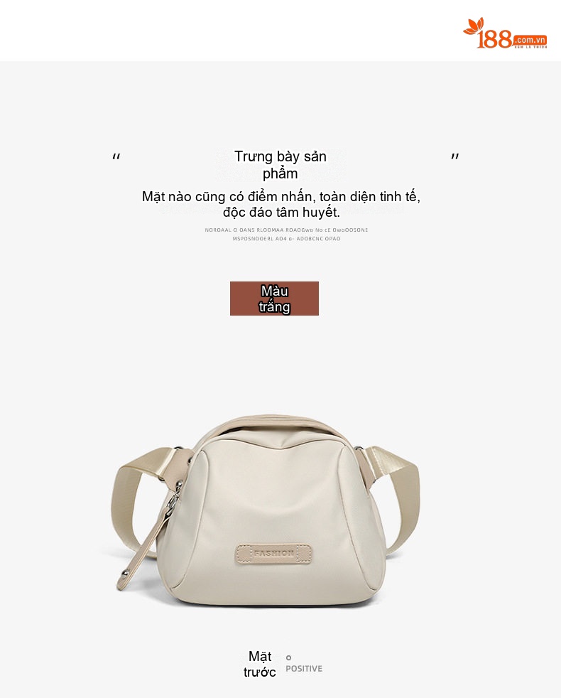 Túi Đeo Chéo Vải Canvas Đeo Vai Thời Trang Màu Đen chi tiết 10
