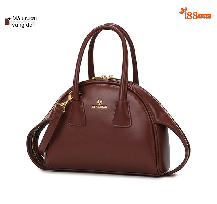 Túi Đeo Chéo/Xách Tay Nữ Mini Thiết Kế Bán Nguyệt Da Bóng Phong Cách Thanh Lịch Màu Đen, Nâu, Trắng Kem chi tiết 4