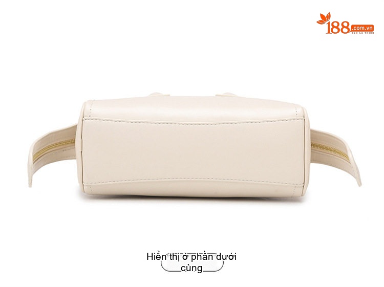 Túi Đeo Chéo/Xách Tay Nữ Mini Thiết Kế Bán Nguyệt Da Bóng Phong Cách Thanh Lịch Màu Đen, Nâu, Trắng Kem chi tiết 20