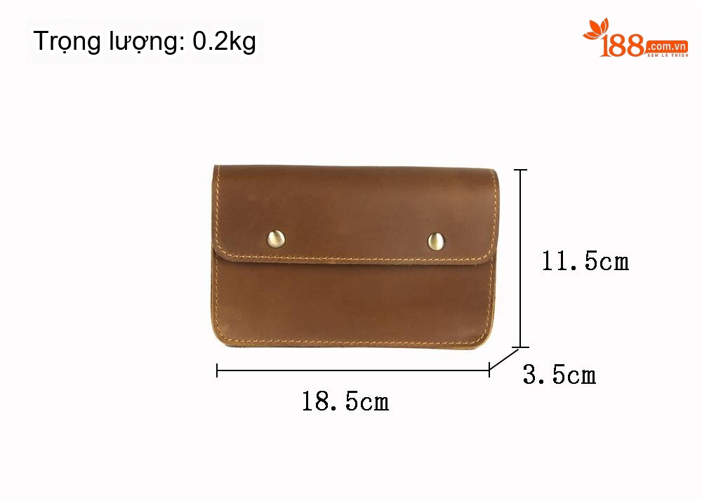 Túi Đeo Hông Da Bò Thật Đựng Điện Thoại 6 Inch Khóa Cài Thắt Lưng Phong Cách Retro Màu Đen, Nâu chi tiết 5