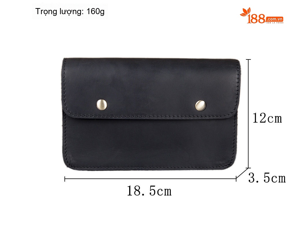 Túi Đeo Hông Da Bò Thật Đựng Điện Thoại 6 Inch Khóa Cài Thắt Lưng Phong Cách Retro Màu Đen, Nâu chi tiết 25