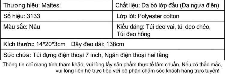 Túi Đeo Hông/Đeo Chéo Nam Da Bò Madhorse Nắp Gập Đựng Điện Thoại Màu Nâu chi tiết 9