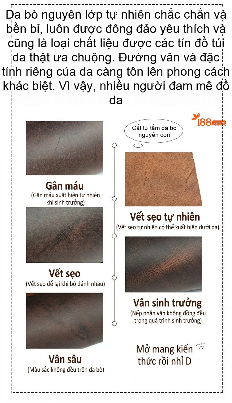 Túi Đeo Hông/Đeo Chéo Nam Da Bò Sáp Dầu Vintage Đa Năng Mini Đựng Điện Thoại 7 Inch Màu Nâu chi tiết 1