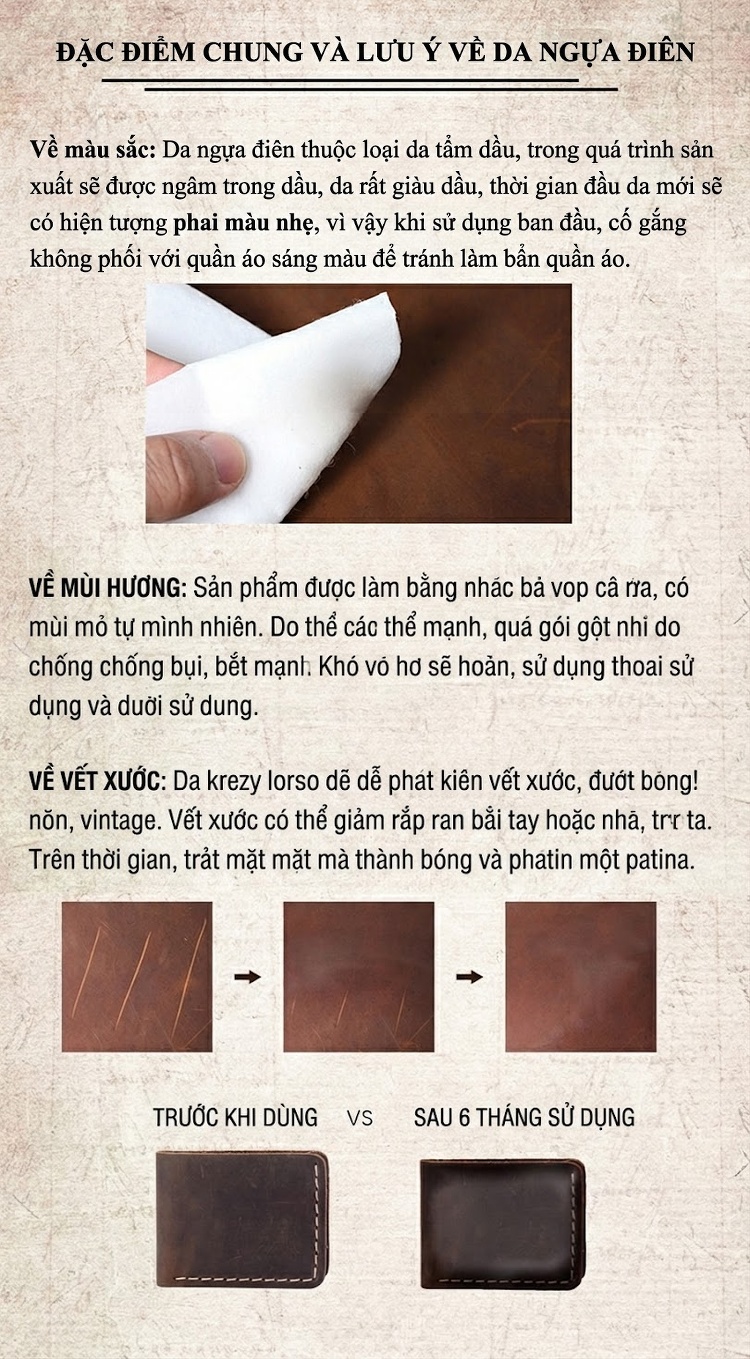 Túi Đeo Hông/Đeo Chéo Nam Nữ Da Bò Thủ Công Vintage chi tiết 23
