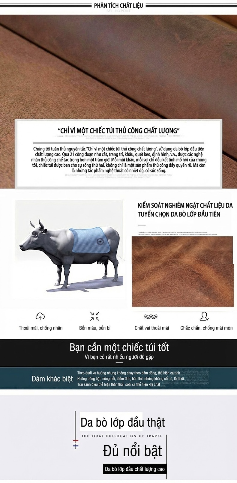 Túi Đeo Hông Điện Thoại Da Bò Madhorse Thắt Lưng Cổ Điển 6 Inch Màu Nâu Vàng, Nâu Đậm chi tiết 2