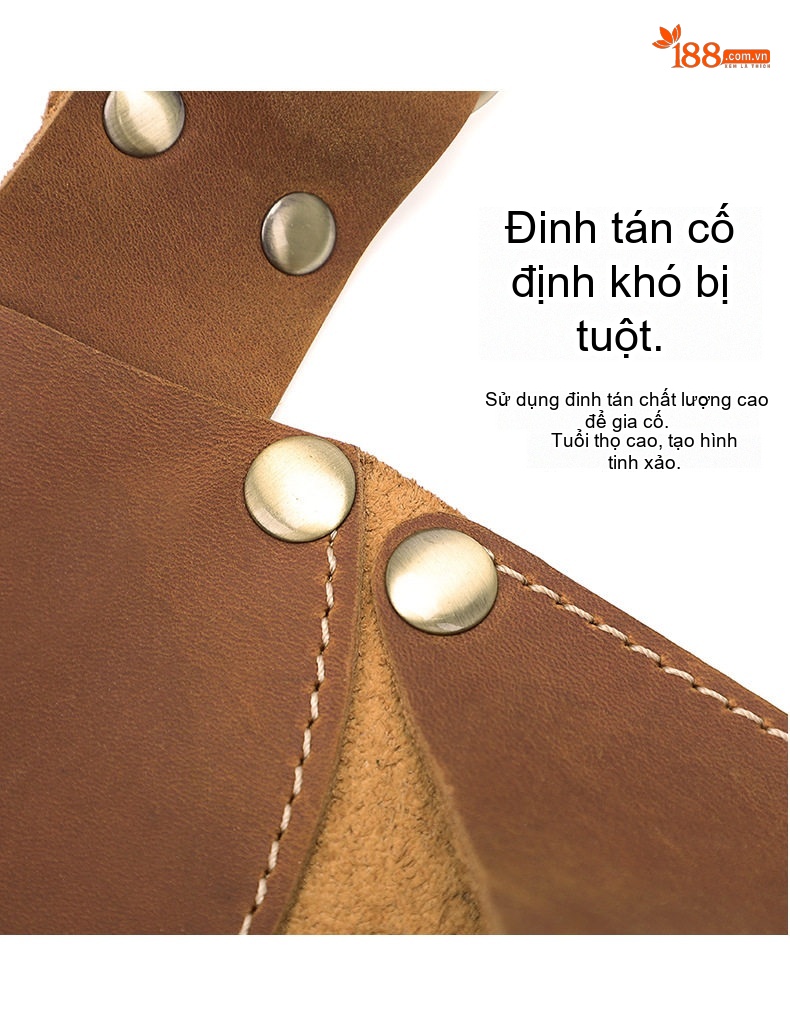 Túi Đeo Hông Đựng Dụng Cụ Da Bò Nhiều Ngăn Cho Thợ Điện, Thợ Sửa Chữa Màu Nâu chi tiết 5