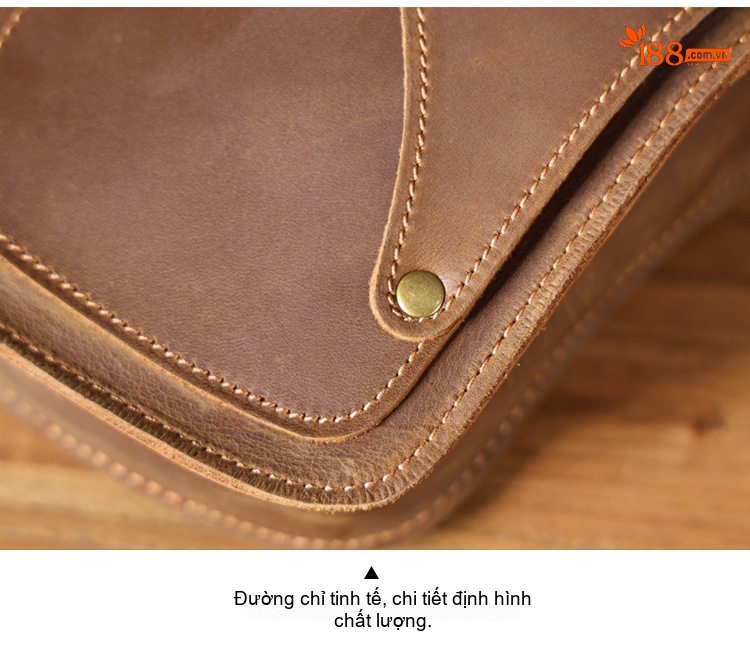 Túi Đeo Hông Nam Da Bò Lớp Đầu Phong Cách Retro Đựng Điện Thoại, Chìa Khóa Màu Nâu, Đen chi tiết 13