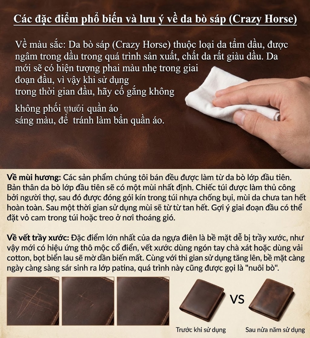 Túi Đeo Hông Nam Da Bò Lớp Đầu Phong Cách Retro Đựng Điện Thoại, Chìa Khóa Màu Nâu, Đen chi tiết 31