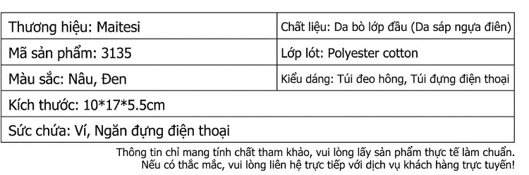 Túi Đeo Hông Nam Da Bò Mad Cow Kiểu Đứng Đựng Điện Thoại Phong Cách Retro Màu Nâu, Đen chi tiết 9