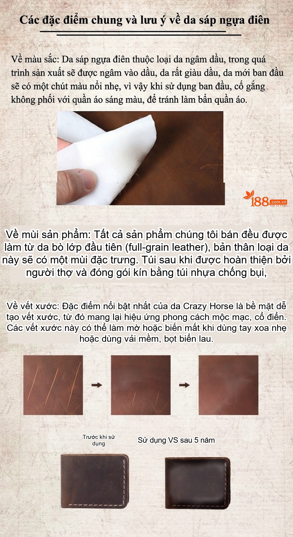 Túi Đeo Hông Nam Da Bò Mad Cow Retro Đa Năng Đeo Chéo Màu Nâu chi tiết 25