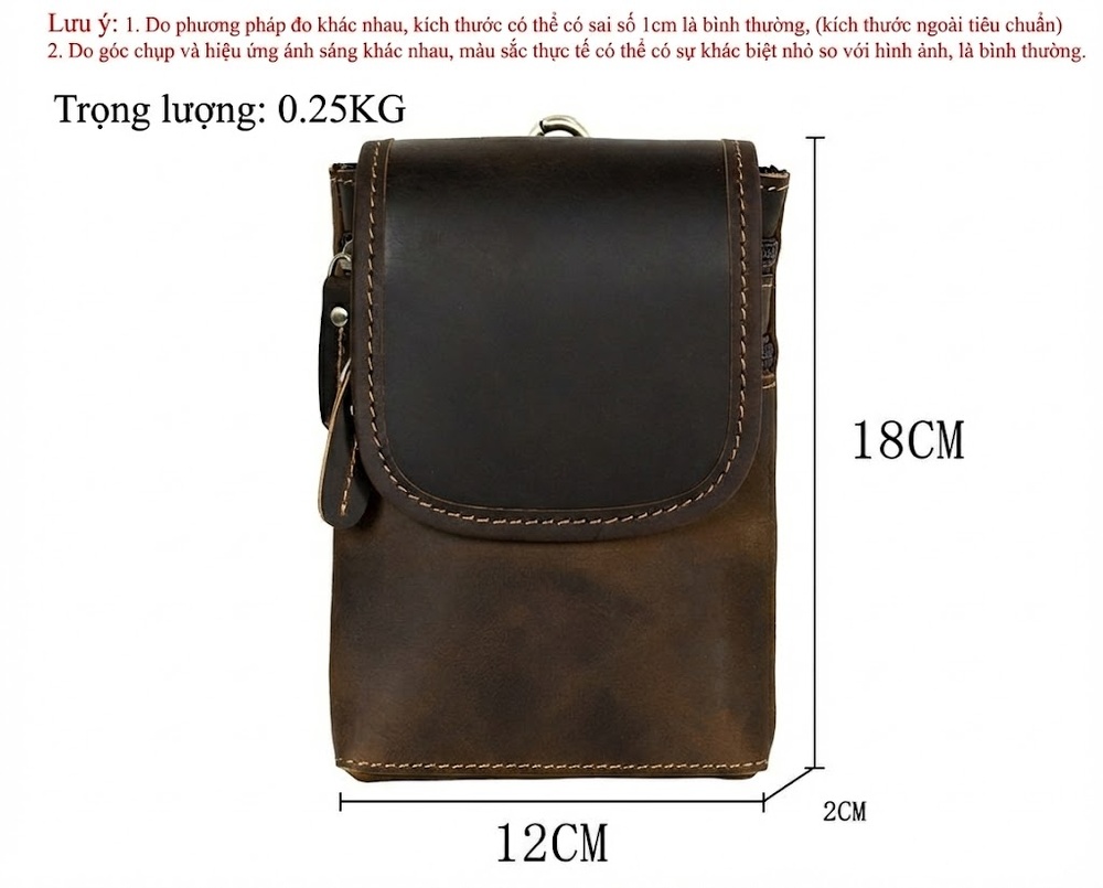 Túi Đeo Hông Nam Da Bò Madhorse Cài Thắt Lưng Phong Cách Retro chi tiết 7