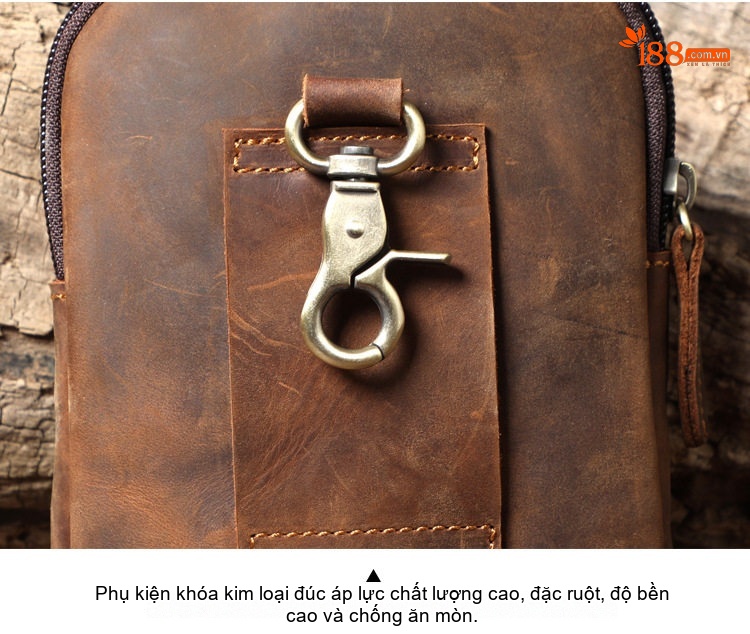 Túi Đeo Hông Nam Da Bò Vintage Đa Năng chi tiết 15