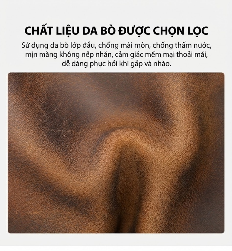 Túi Đeo Hông/Ngực/Bụng Nam Da Thật Phong Cách Retro chi tiết 6