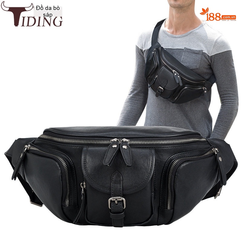 Túi đeo chéo nam da thật chống nước phong cách thể thao