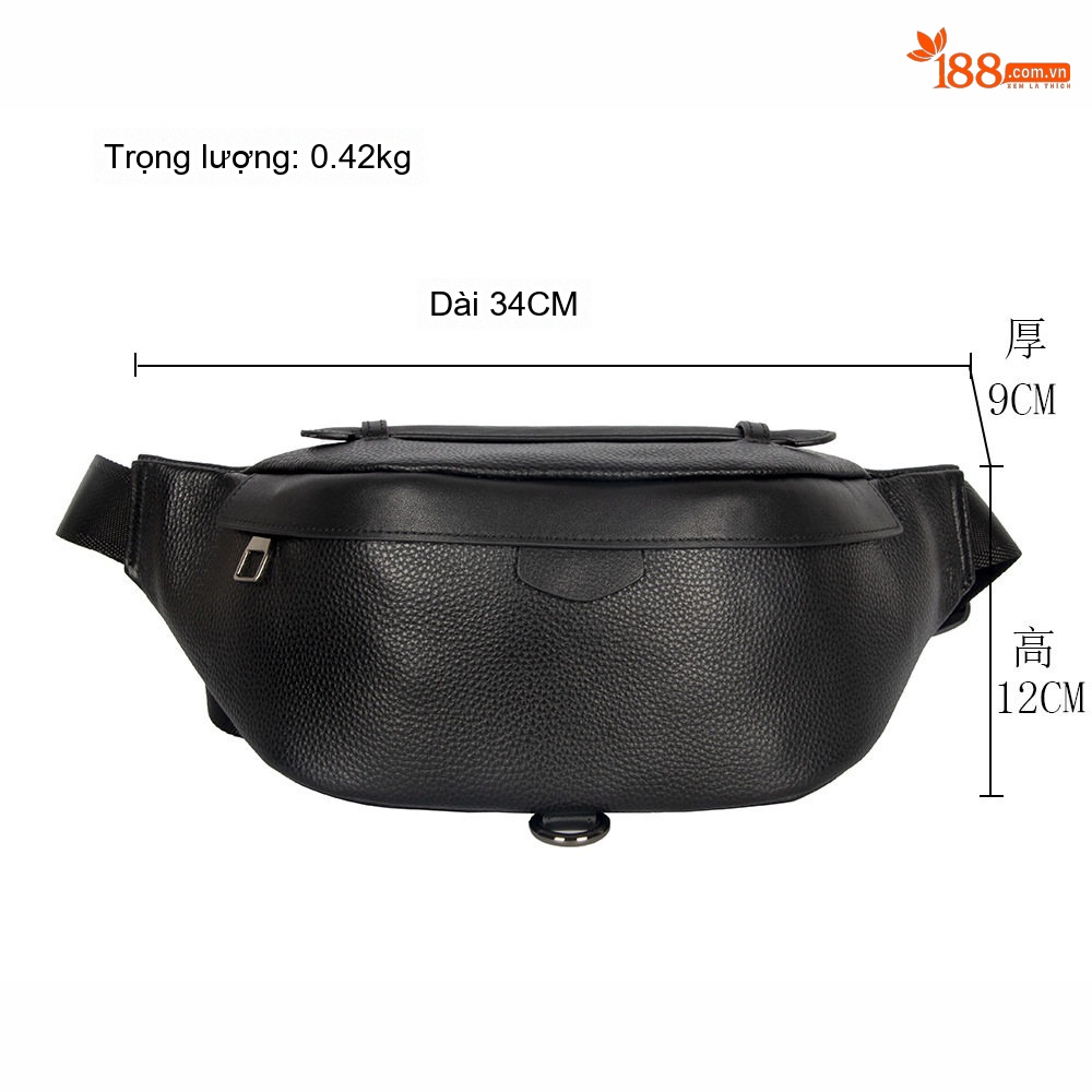 Túi đeo ngực nam da bò thời trang thể thao ngoài trời