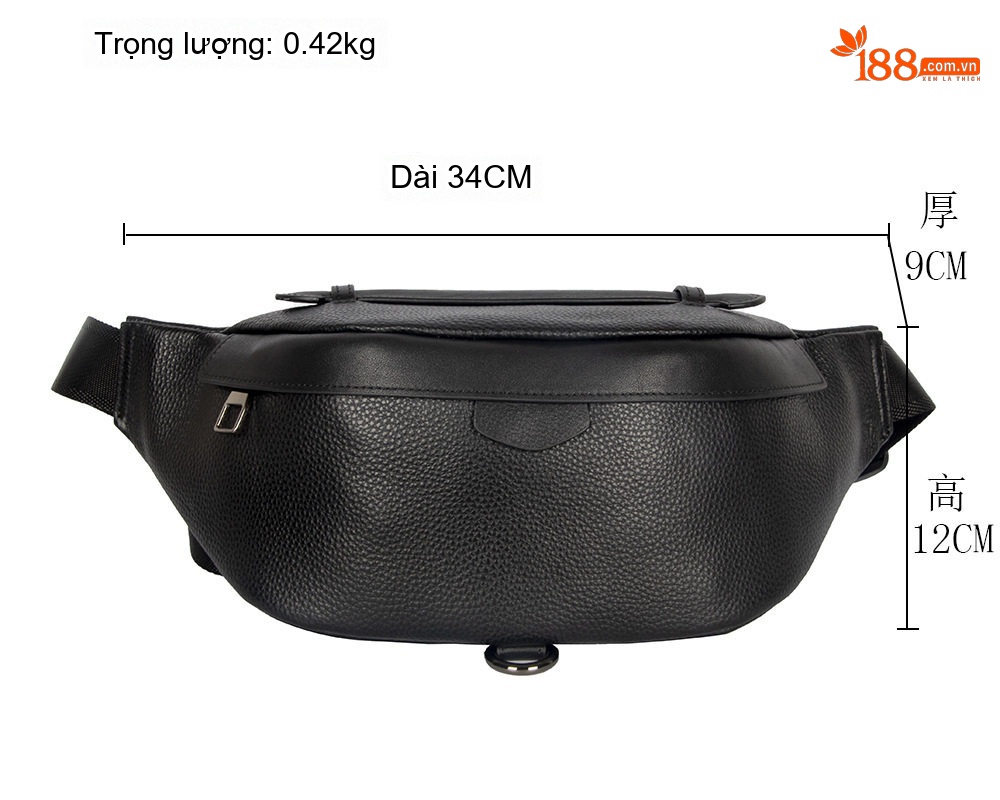 Túi đeo ngực nam da bò thời trang thể thao ngoài trời chi tiết 4