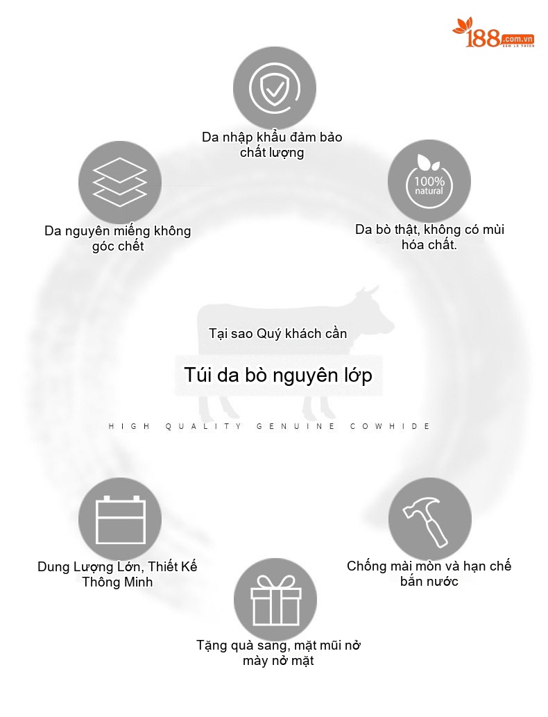 Túi Đeo Hông/Ngực/Vai Nam Da Bò Thời Trang chi tiết 2