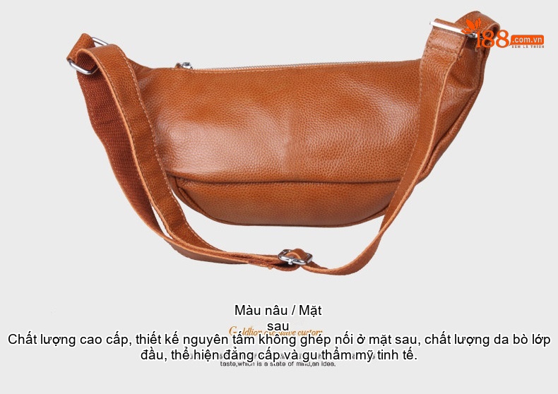 Túi Đeo Ngực/Bụng/Hông Nam Da Bò Thời Trang Màu Đen, Nâu chi tiết 41