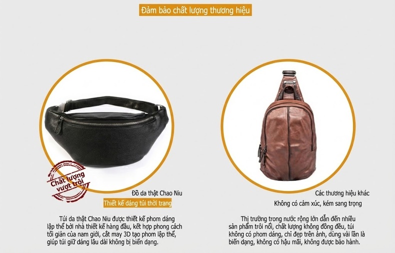 Túi Đeo Ngực/Bụng/Hông Nam Da Bò Thời Trang Màu Đen, Nâu chi tiết 22