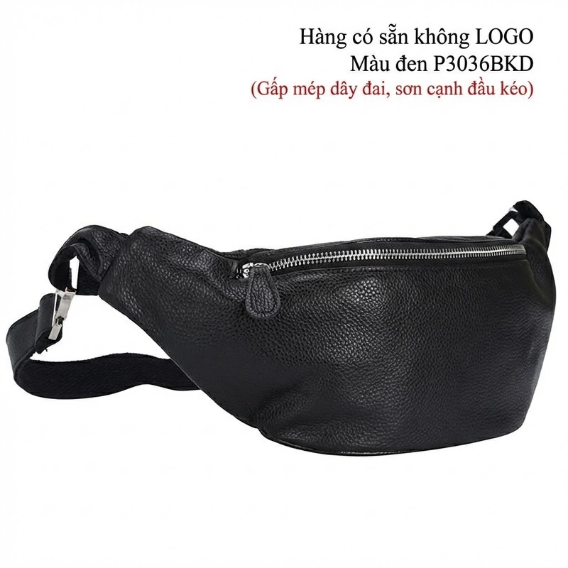 Túi Đeo Ngực/Bụng/Hông Nam Da Bò Thời Trang Màu Đen, Nâu