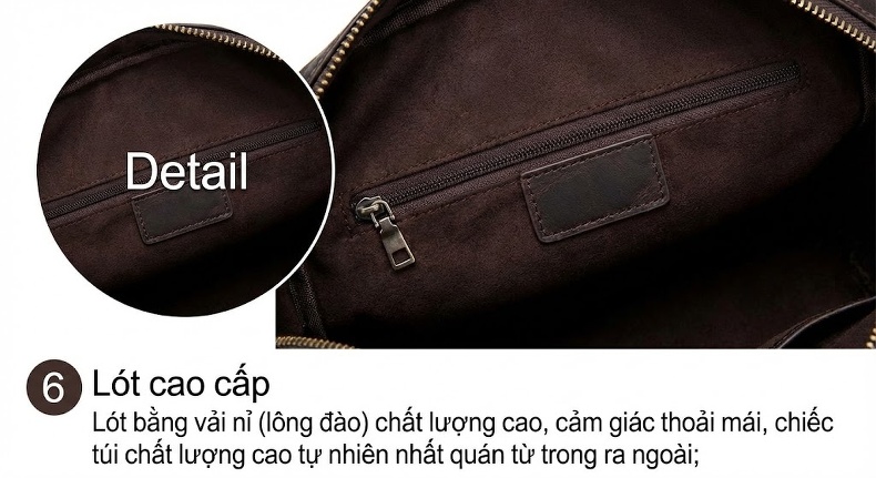 Túi Đeo Ngực/Bụng/Hông Nam Da Bò Thời Trang Màu Đen, Nâu chi tiết 49