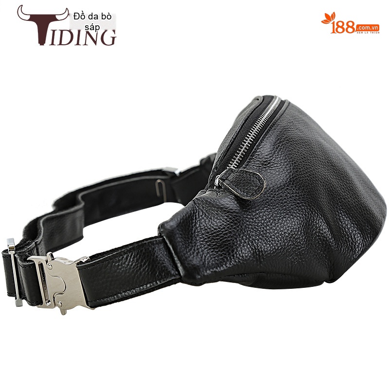 Túi Đeo Ngực/Bụng/Hông Nam Da Bò Thời Trang Màu Đen, Nâu