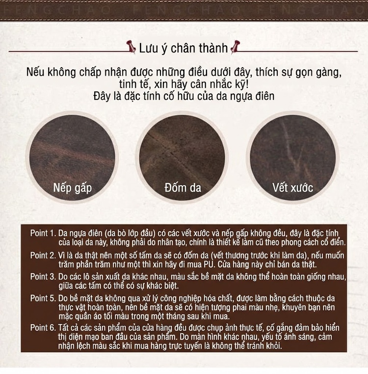 Túi Đeo Ngực/Bụng Nam Da Thật Phong Cách Retro Da Bò Điên Màu Nâu chi tiết 1