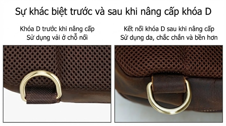 Túi Đeo Ngực/Bụng Thể Thao Nam Da Thật Đa Năng Đeo Chéo Ngoài Trời Dung Tích Lớn Phong Cách Âu Mỹ Cổ Điển chi tiết 5