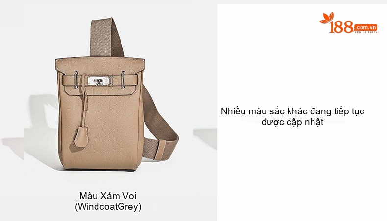 Túi Đeo Ngực/Bụng Unisex Da Bò Kelly Form Dáng Thời Trang Màu Đen, Nâu chi tiết 6