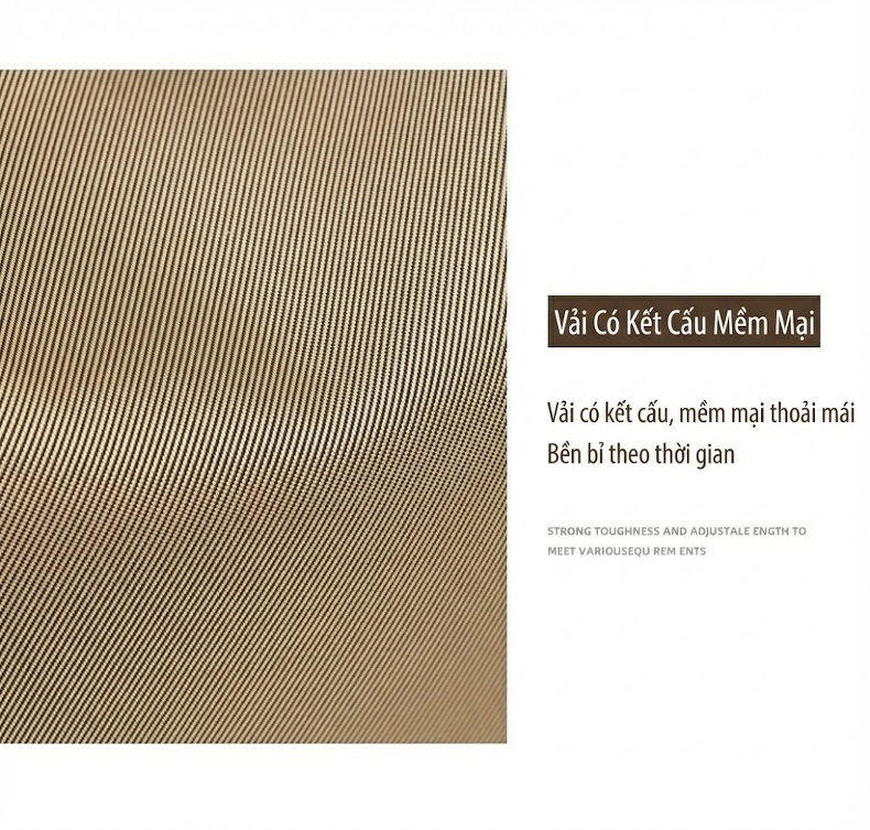 Túi Đeo Ngực/Bụng/Vai Nữ Vải Canvas Đeo Chéo Kiểu Ba Lô Nhỏ Gọn Màu Nâu, Be chi tiết 10