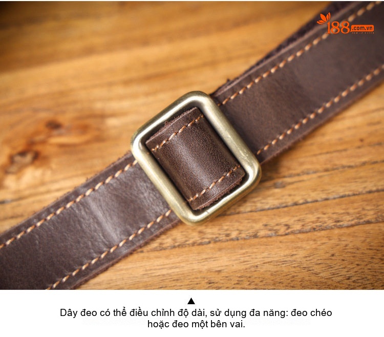 Túi Đeo Ngực/Đeo Chéo Nam Da Bò Dung Tích Lớn Phong Cách Retro chi tiết 16