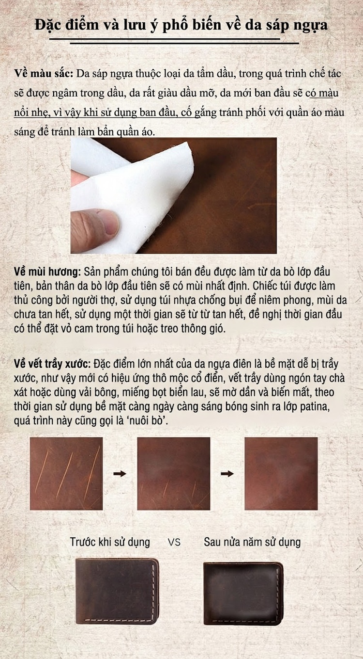 Túi Đeo Ngực/Đeo Chéo Nam Da Bò Dung Tích Lớn Phong Cách Retro chi tiết 20