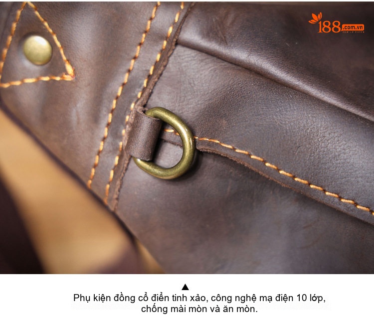 Túi Đeo Ngực/Đeo Chéo Nam Da Bò Phong Cách Retro chi tiết 14