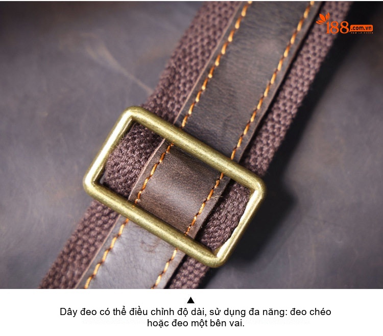 Túi Đeo Ngực/Đeo Chéo Nam Da Bò Phong Cách Retro chi tiết 16