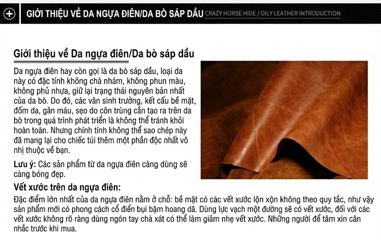 Túi Đeo Ngực/Đeo Chéo Nam Da Bò Sáp Kiểu Cổ Điển Đa Năng Màu Nâu chi tiết 17