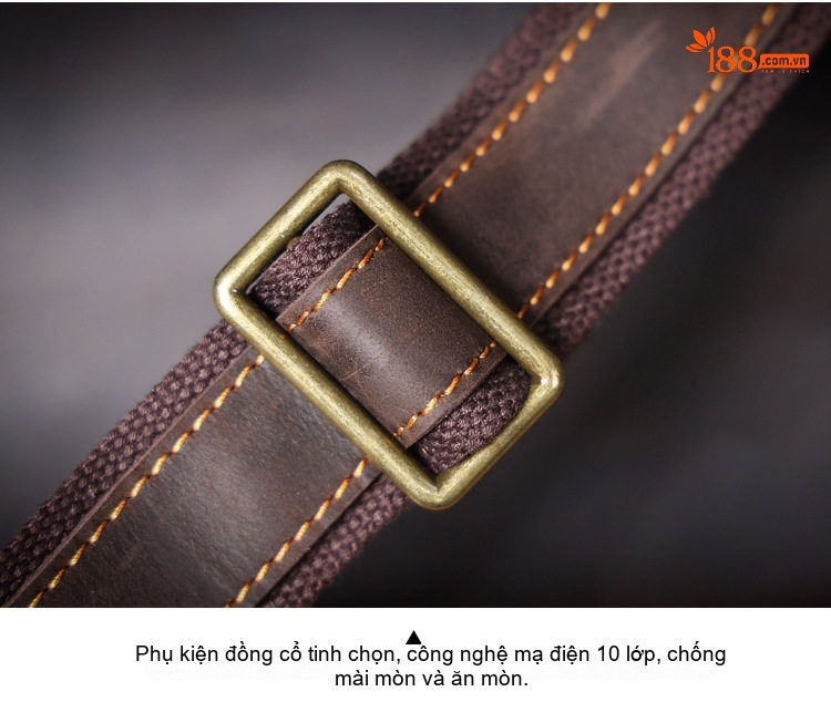 Túi Đeo Ngực/Đeo Chéo Nam Da Bò Thủ Công Vintage chi tiết 14