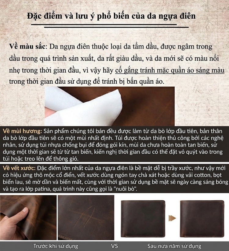 Túi Đeo Ngực/Đeo Chéo Nam Da Bò Thủ Công Vintage chi tiết 25