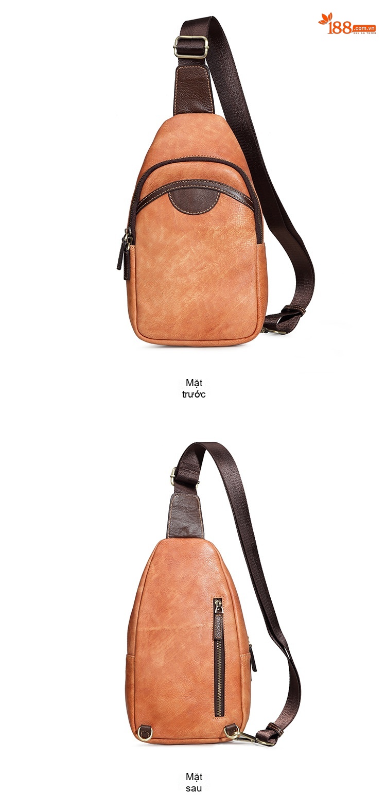 Túi Đeo Chéo Nam Da Bò Thủ Công Vintage Phong Cách Du Lịch chi tiết 8